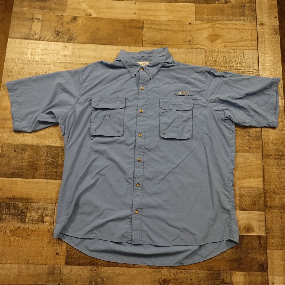 World Wide Sportsman Short‎ Sleeve Fishing Shirt | Light Blue | Men's Size 3XL